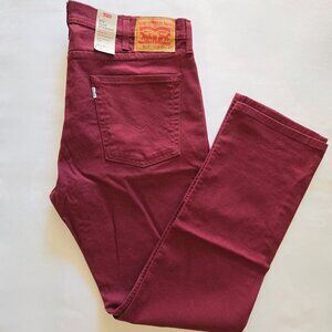 Men's Levi's 513 Slim Straight Stretch Jeans Burgundy Red